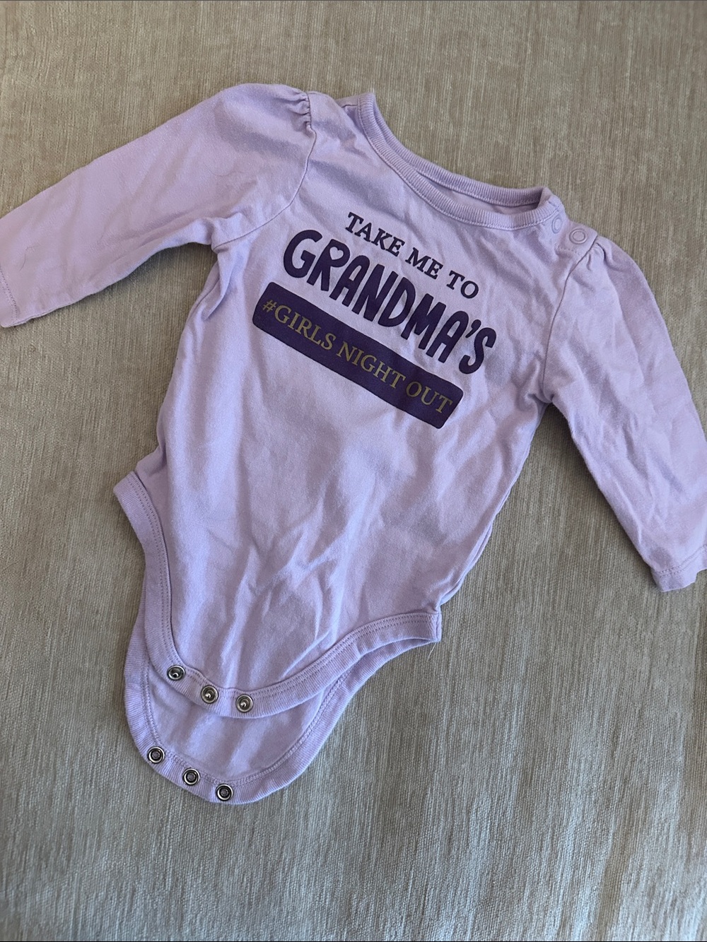 Garanimals Lilac Long-Sleeve Bodysuit with Purple Script